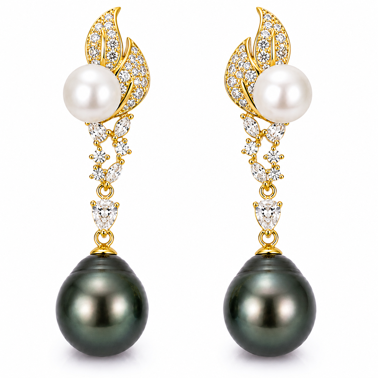 Tahitian pearl hook earrings